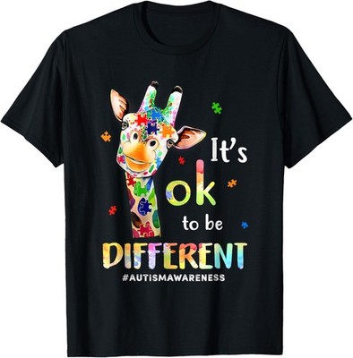 Cute Giraffe Autism Awareness Its Ok To Be Different Unisex T-Shirt