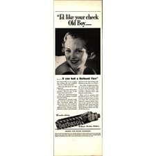 1937 Print Ad Barbasol Shaving Cream in Tubes Pretty Lady Says id like cheek d8