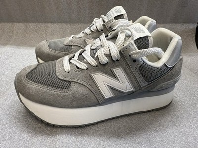 New Balance 574 Plus Womens Platform Shoes Size 8 Grey WL574ZSC Chunky Sneaker