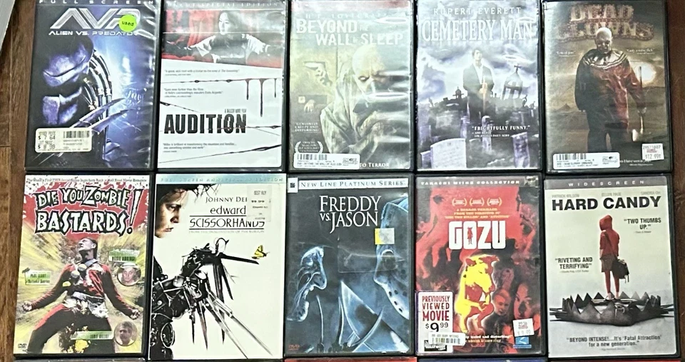 Лот из 25 фильмов ужасов DVD Creatures Slashers Supernatural Grindhouse редкая B - Изображение 2 из 3