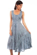 Scully Lace-Up Jacquard Dress S Whimsical Cottagecore Fairy Country Prairie y2k
