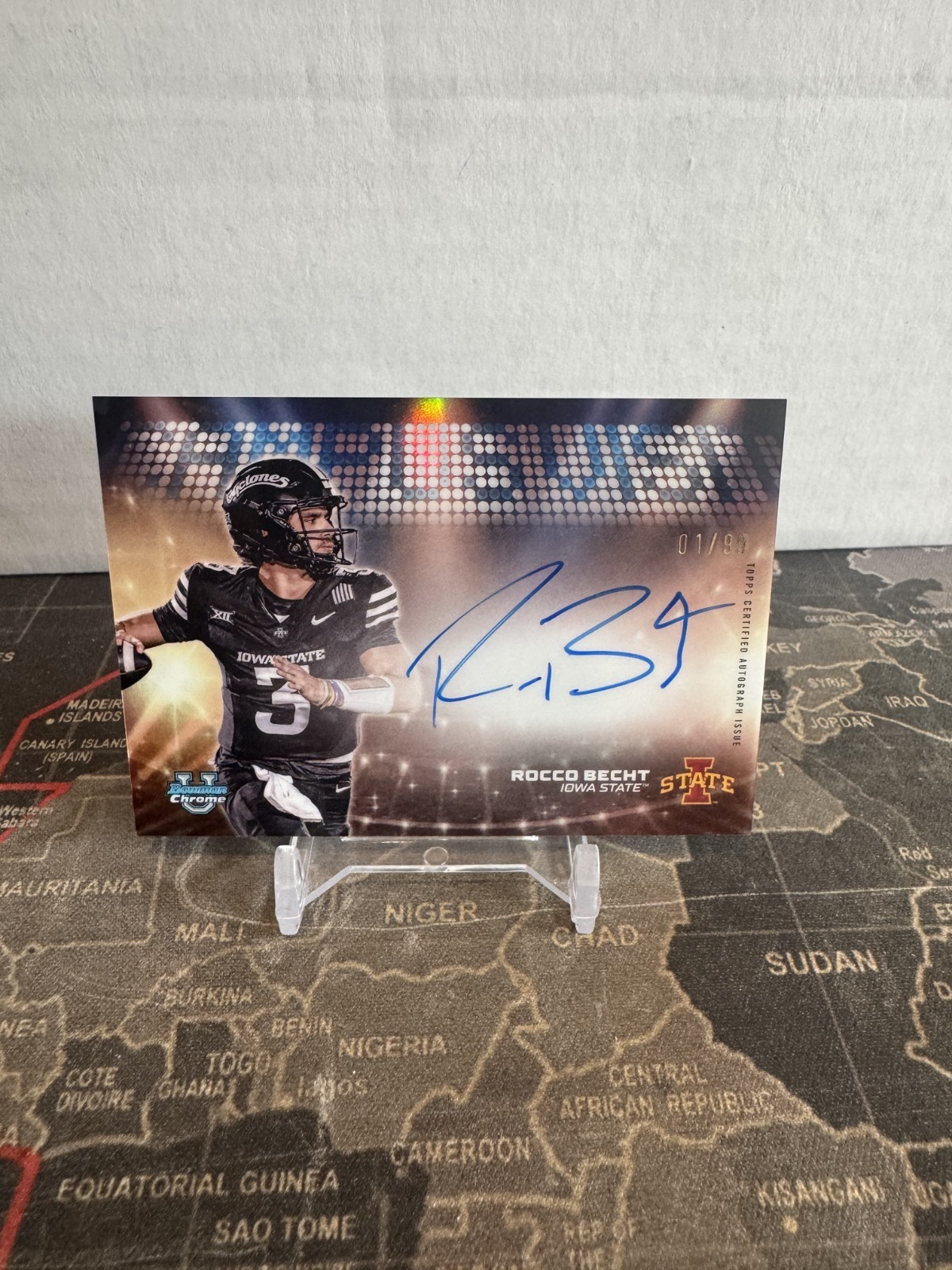 Rocco Becht 2025 Bowman University Chrome Campus Visit Auto Autograph /99 SP ISU