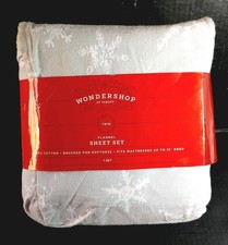 NWT Wondershop Gray Snowflake Flannel Sheet Set - Gray White - Twin Size