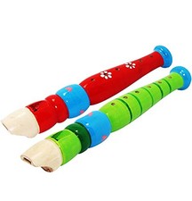 2 pcs Small Wooden Recorders for Toddlers, Colorful Piccolo Flute for Kids,Le...