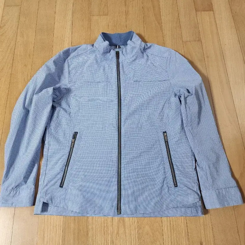 Daks Checked Pattern Blue Bomber Jacket 95 - image 2