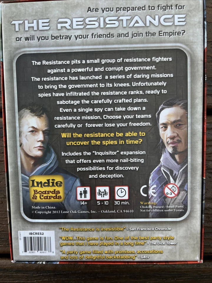 Don Eskridge's The Resistance Juego de Mesa Indie Tableros y Cartas Distópico NUEVO Foto 2 de 2