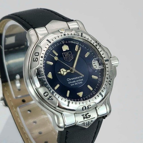 TAG HEUER 6000 series WH5213-K1 Date Navy Dial Automatic Men's Watch Used - Picture 2 of 10