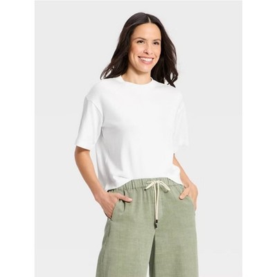 Women's Vintage Jersey Crew Neck T-Shirt - Universal Thread White L