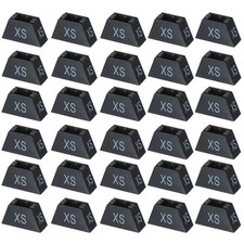 Clothes Hanger Marker XS Size Tag White Letter on Black Trapezoid 100 Pcs