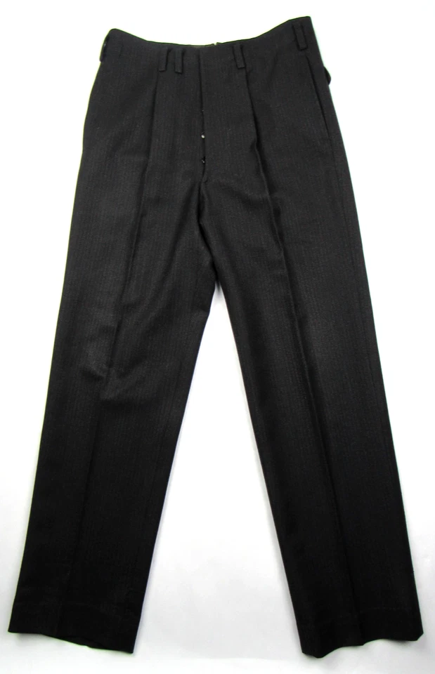 Pantalón de vestir de lana de colección años 50 con botones y manchas de mosca 29,5 x 29,5 Hollywood años 50 Foto 3 de 4