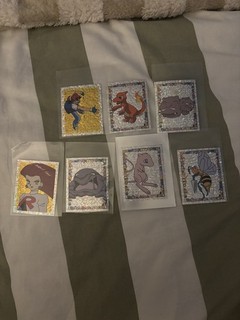 Vintage 1999 Merlin Pokémon Sticker Lot Set of 7 Prismatic Holographic Holo