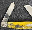 Case XX Large Stockman Yellow Bone Plat Knife Custom Engraved Western Stagecoach — photo 4