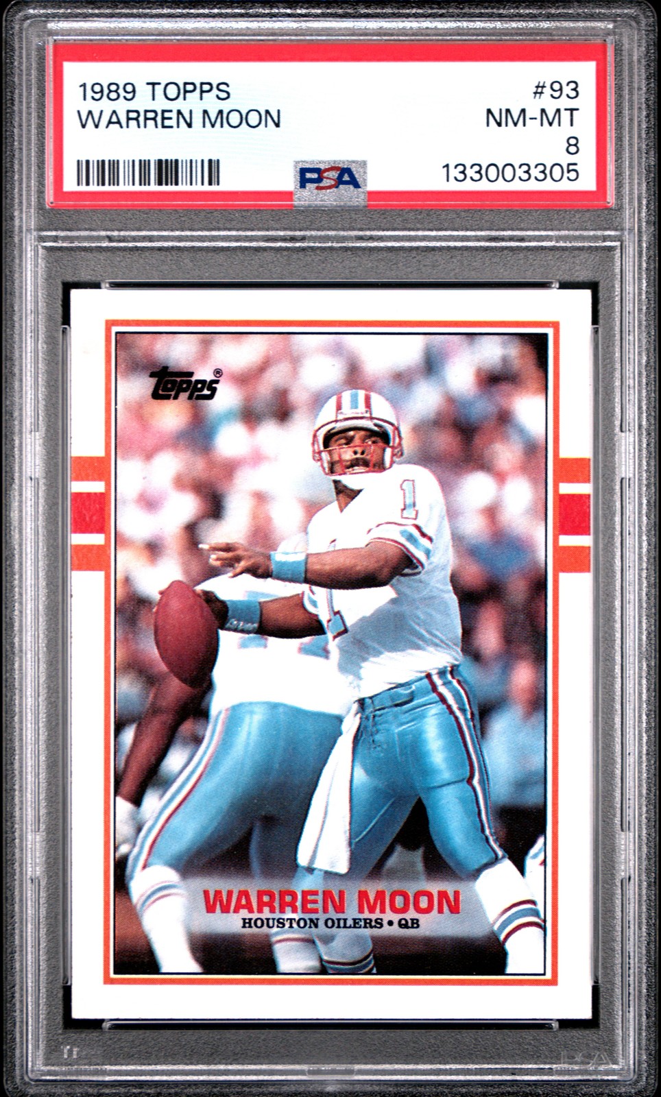 1989 TOPPS #93 WARREN MOON PSA 8