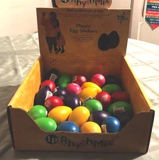 LP Rhythmix Plastic Egg Shakers 27 W/DISPLAY BOX MIXED COLOR LATIN PERCUSSION