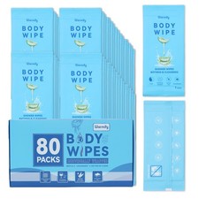 80 Pcs Body Wipes Individually Wrapped 1 Count Pack of 80 , 80 Pack-Home Use