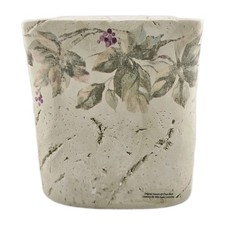 BED BATH BEYOND Tissue Box Floral Ceramic by Cheri Blum Heavy NEW 6.25"H