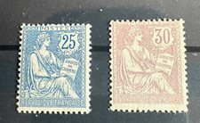 France timbres type Mouchon N° 127, 128 Neuf *