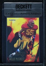 BAS 1994 Fleer NFL Prospects Willie McGinest #18 Seal of Authenticity Auto 3c7