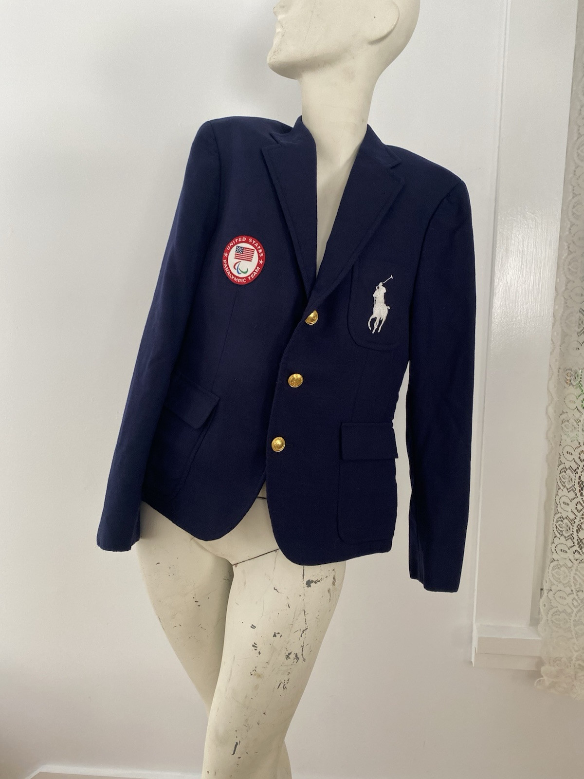 2016 Polo Ralph Lauren USA squadra paralimpica pony blazer lana donna 10R Olimpiadi