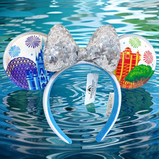 Disney Parks WDW Park Icons Castle Minnie Mouse Ears Headband New 2026