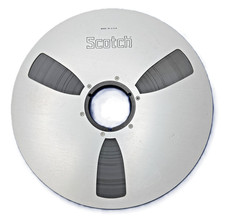 Scotch 14" Aluminum Tape Reel w/ Tape Vintage 1974 Telemetry Made USA