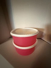 Tupperware Servalier® Stacking Canisters Set of 2  in the color of Pink New