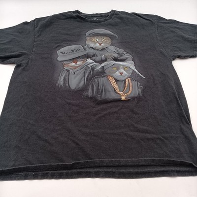 DOM T Shirt Mens XL Black Gansta Cats Graphic Tee