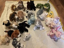 Ganz Stuffed Animals Toys Lot X 25 Dogs Frogs Dragon Hippo Leopard Cat Horse +++