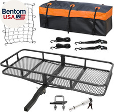 Folding Hitch Mount Cargo Carrier 60" X 20" X 6", 500 Lbs Capacity Hitch Cargo R