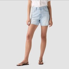 Levi Women Cinch MidThigh Shorts Light Wash New With Tags Viral Mom High Waisted