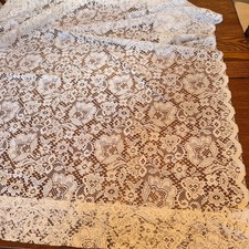 Vintage JCPenney Lace Curtains Set of 2 White Floral Panels Made in USA