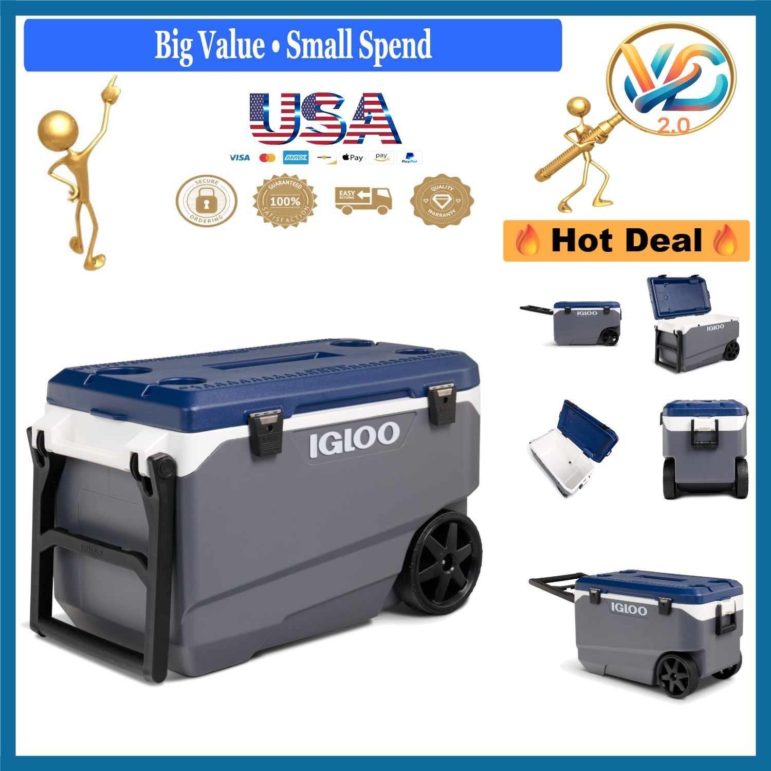 Camping Beer Ice Chest Grey