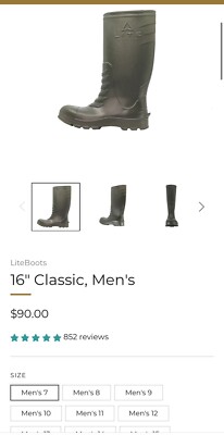 Lite Boots Men Size 7
