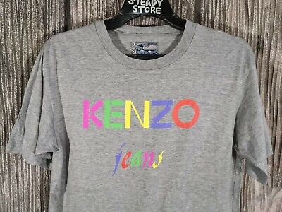 VINTAGE 90s KENZO JEANS BIG LOGO SPELL OUT RAINBOW MEN T SHIRT M MADE IN  JAPAN | eBay
