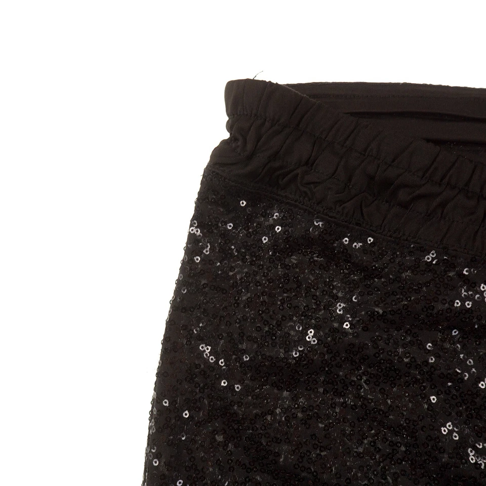 Leggings Kensie de lentejuelas negros para mujer medianos M con cordón Foto 3 de 4