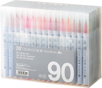 Kuretake Brush Pen Wässrig ZIG Clean Colour Real Brush 90er Set Made in Japan