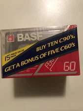 Lot of 5 BASF Ferro Extra Type I 90 Minute Blank Audio Cassette Tapes New/Sealed