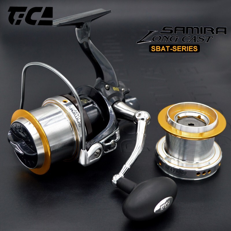TICA Samira SBAT 5000 Long Casting Spinning Fishing Reel w/ Spare Aluminum Spool