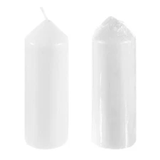Mega Candles - Unscented 2"x 6" Round Dome Top Pillar Candle, White 6PCS