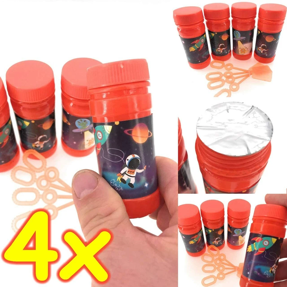 4 SEIFENBLASEN WELTRAUM - Mitgebsel Kindergeburtstag Kinder Geburtstag Spiel Set