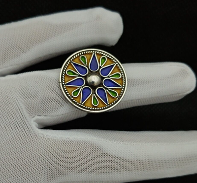 Bague Kabyle Algérienne En émail - Bijou Traditionnel Occasion