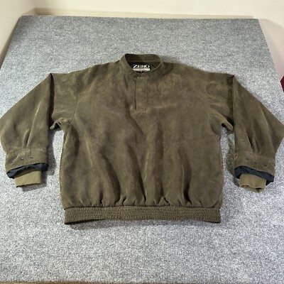 Zero Restriction Pullover Mens Large Brown Long Sleeve 1/4 Snap Golf Layer L