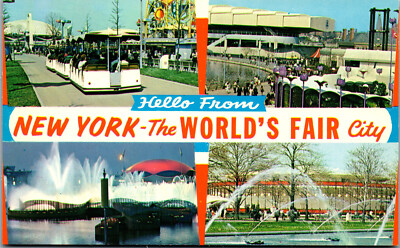 Hello form New York The Worlds Fair City 4 part photo Post Card PC465