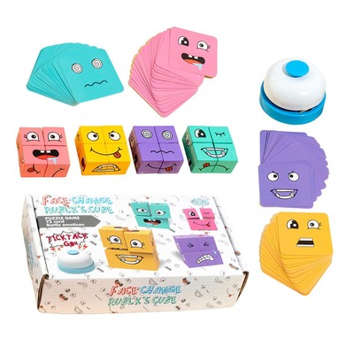 Face Changing Cubes Wooden Matching Puzzle Game Cube Building Blocks Game Neu~