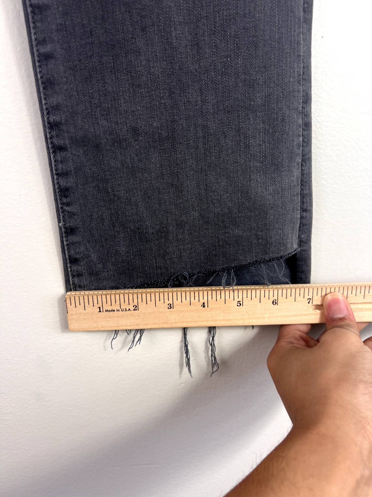 Mother Jeans 30 Insider Crop Step Fray Gray Black… - image 8