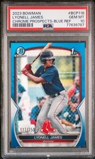 Lyonell James 2023 Bowman Chrome Prospects Blue /150 Refractor PSA 10 #BCP118