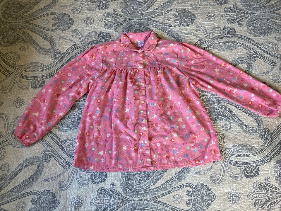 Land’s End Girls Flannel Pajamas Size 14/16 Pink Ferries Ballerinas - Image 2 of 4