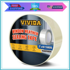 Transparent Window Weather Sealing Tape, 2 Inch x 40 Yards 120 Ft , Clear Window