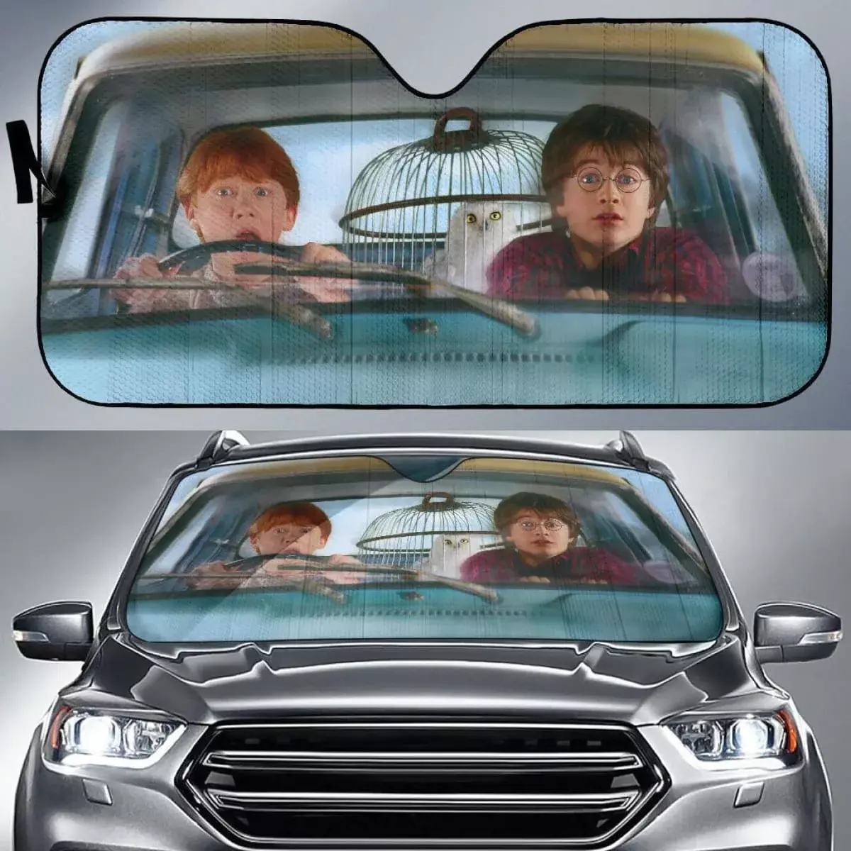 Harry Potter Flying Car Auto Sun Shade Fans Gift