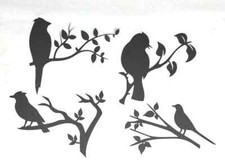 4 Bird on Branch Silhouette Die Cut Embellishment Scrapbook All Different